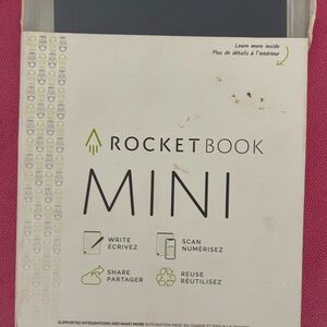 Rocketbook Mini Smart Reusable Notebook Navy Blue -stored in desk drawer-unused